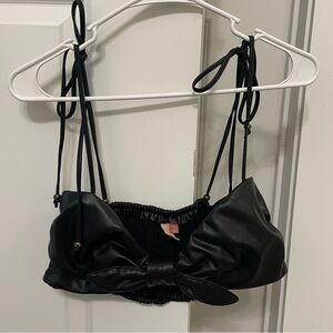 Anthropologie Leather Bra Top